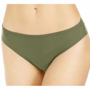 DKNY Bikini Bottoms Size Small Olive Green Solid Hipster Womens Swim